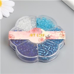 Бисер стекло 6/0 в цветке «Вода» цветной прозрачный 7 цветов × 8 г 8.2×8.2×2 см