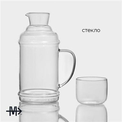 Кувшин стеклянный Magistro «Жакоб», 1.1 л, стакан в комплекте