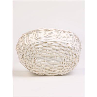 Корзина плетёная для хранения, ива, овальная, белая, набор 4 шт.