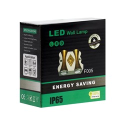 УЦЕНКА Светильник фасадный «Глосс», FSD-046, 4 Вт, 3000К, 2 луча, IP65, 220 В, пластик, черный 100