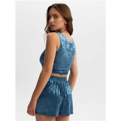 Топ домашний женский KAFTAN Velvet, размер 48-50, синий