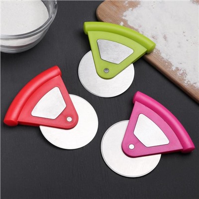 Нож для пиццы и теста «Бегунок», d=7.5 см, нержавеющая сталь, цвет МИКС