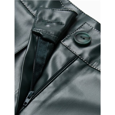 Брюки женские из экокожи MINAKU: Eco leather, зелёные, размер 42