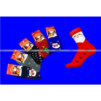 Термоноски женские внутри махра Новогодние арт. 3501