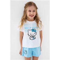 Комплект трикотажный для девочек: фуфайка (футболка), шорты PLAYTODAY, 1240135