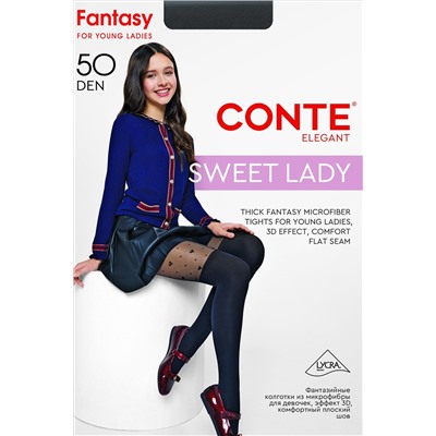 CONTE Колготки с сердечками и имитацией гольфинов SWEET LADY CONTE ELEGANT, 1234304