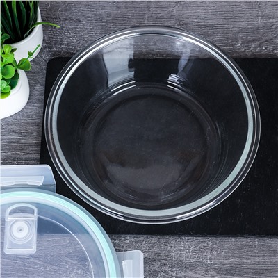 Контейнер круглый крышка с клапаном 950 мл стекло / BXW-950Y /уп 24/