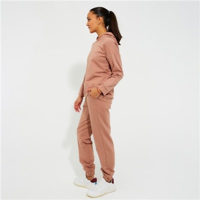 Костюм женский (худи, брюки) MINAKU: Casual Collection, размер 52, песочный