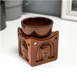 Аромалампа для эфирных масел «Голова Будды на кубе», керамика, 8.4×6.8×6.8 см, МИКС