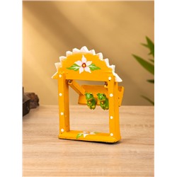 Сувенир «Лягушата на качелях», 10×3.5×15 см, дерево, оранжевый