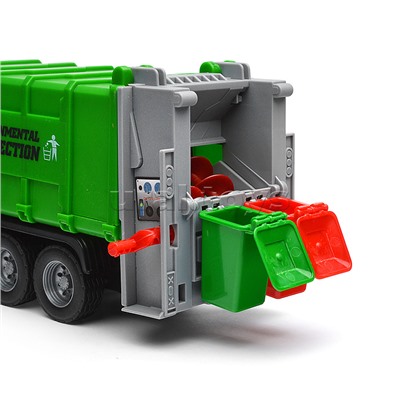Машина "Мусоровоз" 1:16 (свет, звук) в коробке (зеленый)