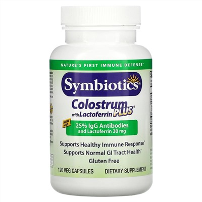 Symbiotics, Colostrum with Lactoferrin Plus, 120 Veg Capsules