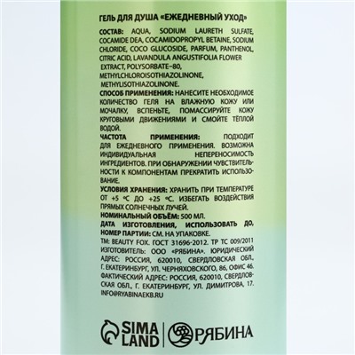 Гель для душа «Сегодня я кайфибара», 500 мл, аромат цветочного букета, Beauty Fox