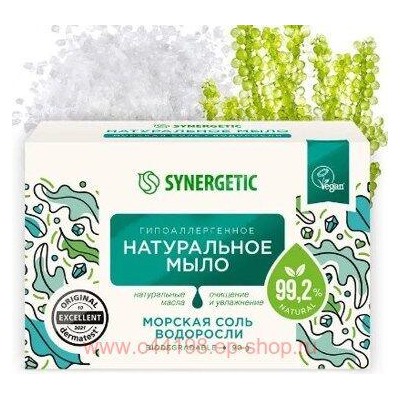 Synergetic Натуральное туалетное Мыло морская соль и водоросли 90 гр 500102