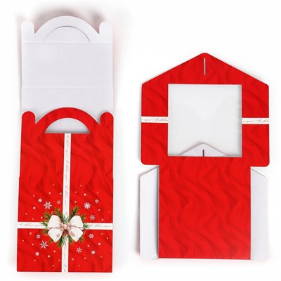 Коробка кондитерская с окном, сундук, «С Новым годом!», 20×20×20 см,