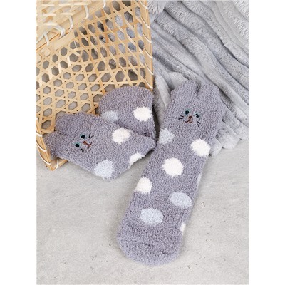 Носки женские флисовые р. 35-40 Лапки новогодний №4 / MNZ-16/4 /уп 12 /700654