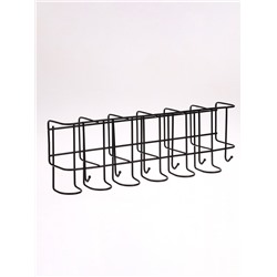 Подставка для зонтов настенная, с крючками, металл, 6.4×13×39 см, чёрная