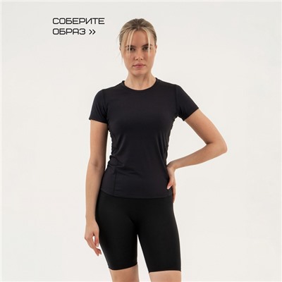 Футболка со вставками женская Resport, бифлекс, размер 42 (XS), чёрная