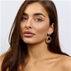 Серьги подвески крупные ювелирная бижутерия Итальянское золото (покрытие желтое 14к) , арт.217.429