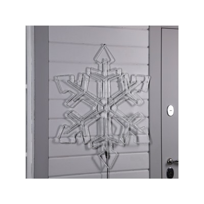 Светодиодная фигура «Снежинка», 90 см, дюралайт, 280 LED, 220 В, мигание, свечение белое/синее