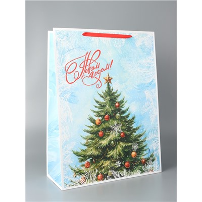 Пакет подарочный новогодний ламинированный «С Новым годом», XXL 61×46×20 см