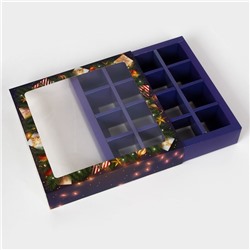 Коробка под 16 конфет новогодняя «Сказке быть!», 17.5×17.5×3.5 см