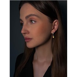 Серьги из серебра с кристаллами Swarovski зелёный мистик родированные 925 пробы 0073с-001VM