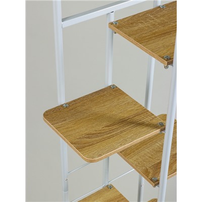 Подставка для цветов Greengo, 8 полок, 36×23×136 см, напольная, каркас металл, полки МДФ, белая