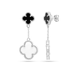 Серьги из серебра оникс, МЦВ2007чб