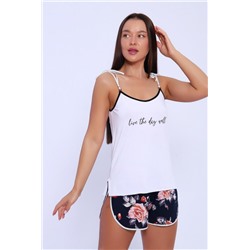 пижама 74289 (Белый_розы)