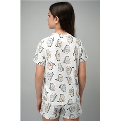 Хлопковая пижама для девочки с шортами Happyfox