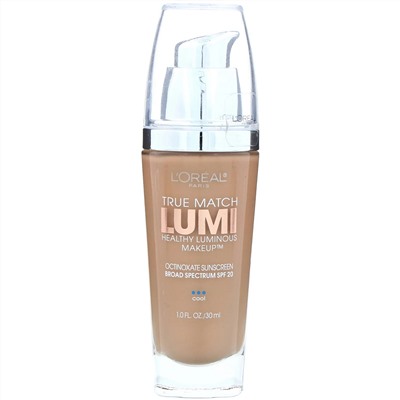 L'Oreal, Тональная основа True Match Healthy Luminous Makeup, SPF 20, оттенок C5 классический бежевый, 30 мл
