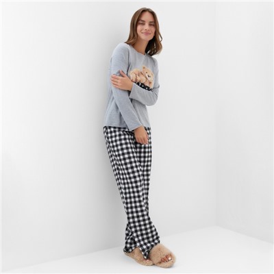 Пижама новогодняя женская (лонгслив, брюки) KAFTAN Happy together, размер 40-42