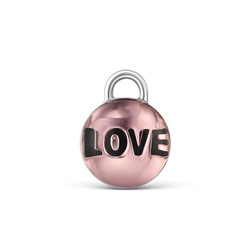 Кольцо из серебра с пл.розовым кварцем родированное - Love 925 пробы рк-141003р121