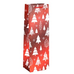 Пакет подарочный 12х36х9см под бутылку / 9068 /уп 12/600/Новый год