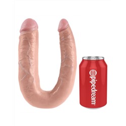 Телесный двусторонний фаллоимитатор U-Shaped Large Double Trouble - 44,4 см.