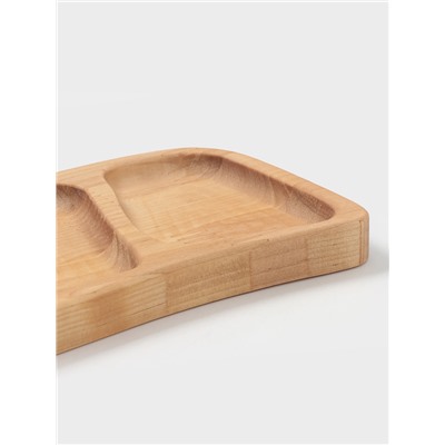 Менажница прямоугольная Доляна, 30×10×1.8 см, 4 секции, дерево берёза