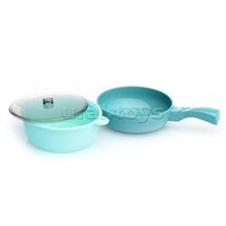 Бытовая техника "Плита" с посудой и продуктами, в коробке (цвет мятный)