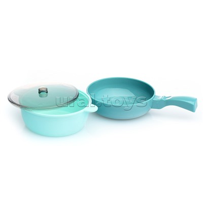 Бытовая техника "Плита" с посудой и продуктами, в коробке (цвет мятный)