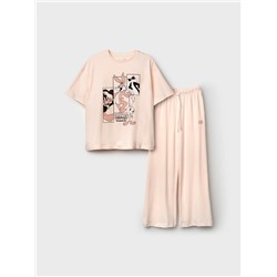 Комплект трикотажный для девочек: фуфайка (футболка), брюки