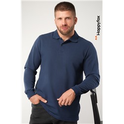 Мужской базовый лонгслив-поло Happyfox