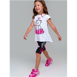 Комплект трикотажный для девочек: брюки (легинсы укороченные), фуфайка (футболка)