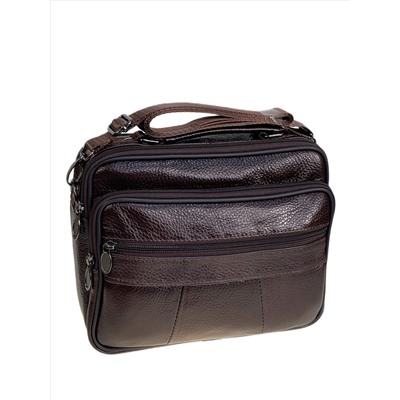 Сумка мужская  из натуральной кожи, цвет коричневый