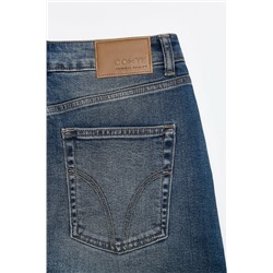 Актуальная коллекция CONTE CON-836 Джинсовая юбка-midi винтажной варки с дополнительной петлёй для к