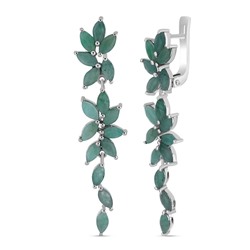 Серьги из серебра изумруд берилл, Мирра