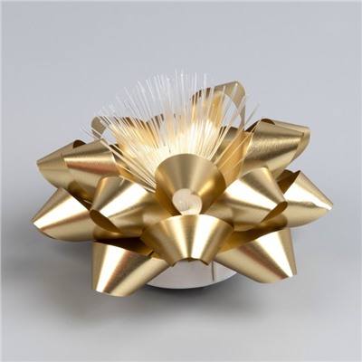 Светодиодная игрушка «Бант-звезда» 10 см, от батареек LR44×3, свечение мульти, золотистая