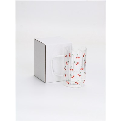 Кружка стеклянная «Вишенки», 350 мл