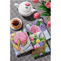 Пасха кухонное полотенце (Голубой_корзинка)