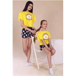 Пижама для девочки Яичница арт. ПД-019-036 (Желтый)