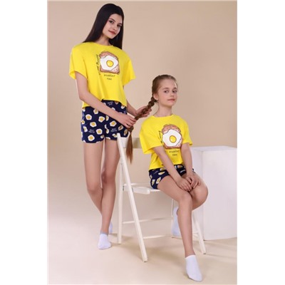 Пижама для девочки Яичница арт. ПД-019-036 (Желтый)